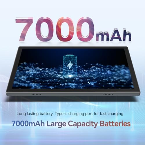 Android 14 Tablet 2024 Newest Tablets, 10 inch Tablet (4+4)GB RAM 64GB ROM 1TB Expand, 2 in 1 Tablet with Keyboard, Case, Stylus, Octa-Core Tablet PC, WiFi 6, Bluetooth, Dual Camera,7000mAh Battery