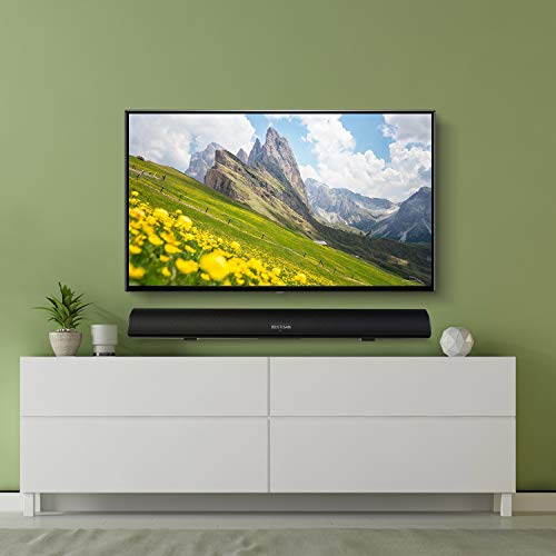 Sound bar, BESTISAN Soundbar Wired and Wireless Bluetooth 5.0 HDMI-ARC Speaker for TV (28 Inches, HDMI-ARC Connection, Optical Cable Included, DSP, Bass Adjustable, Wall Mountable)