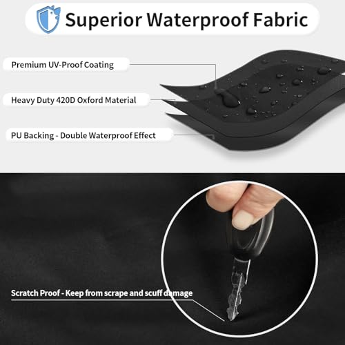 OutdoorLines Waterproof Spare Tire Covers Set of 4, UV-Proof Wheel Covers Windproof Tire Protector for RV, Jeep, Trailers, Camper, Van and Truck, Universal Fits Diameters 19"-22", Black