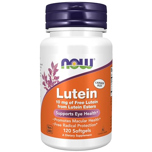 NOW Foods Supplements, Lutein 10 mg with 10 mg of Free Lutein from Lutein Esters, 120 Softgels