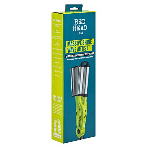 Bed Head Wave Artist Deep Waver | Combat Frizz, Get Long Lasting Results, & Add Massive Shine for Beachy Waves | With Tourmaline Ceramic Technology (Green)