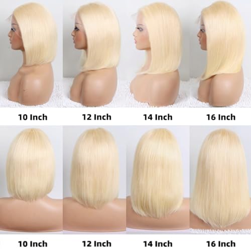 Brazilian Hair 8 Inch Bob Wig Human Hair #4 Brown 13x4 HD Transparent Lace Front Wigs Human Hair Pre Plucked Glueless Wigs with Baby Hair Human Hair 180% Density Straight Frontal Lace Wigs for Wome