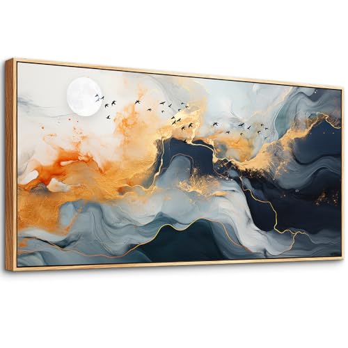 MHARTK66 Boho Wall Decor Living Room Wood Framed Canvas Wall Art For B