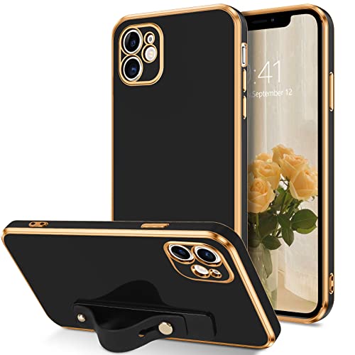 VENINGO iPhone 11 Case, Phone Cases for iPhone 11, Slim Fit Soft TPU with Adjustable Wristband Kickstand Scratch Resistant Shockproof Protective Cover for Apple iPhone 11 6.1 Inch 2019, Midnight Green