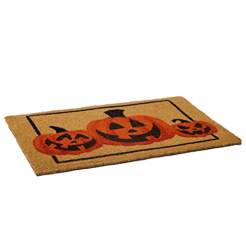 JOYIN Halloween Decoration Pumpkin Patterned Doormat, 30”x 17” Non Slip Natural Coir Front Door Mat Doorway Rugs, Trick or Treat, Halloween Decorations Outside Indoor Halloween Decor