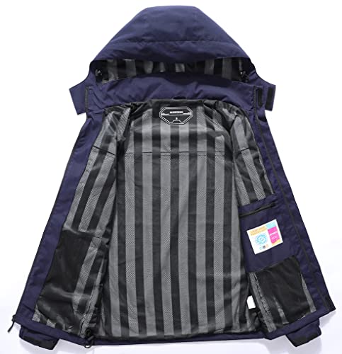 MOERDENG Men's Waterproof Rain Jacket Outdoor Lightweight Raincoat for Hiking Travel