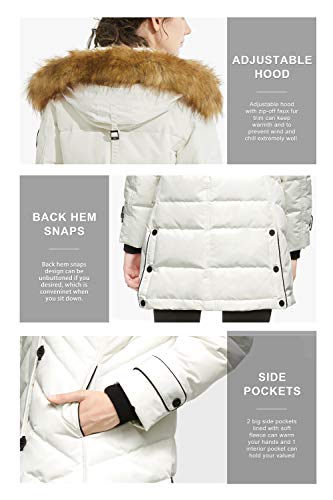 Orolay Women's Hooded Slim Puffer Jacket Quilted Mid Length Winter Down Coat Green XS