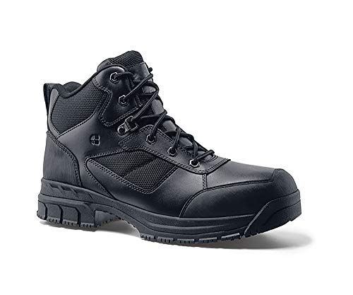 Shoes for Crews Voyager II, Men's, Women's, Unisex Steel Toe (ST) Work Boots, Slip Resistant, Water Resistant, Black, Men's 7.5 / Women's 9 Wide