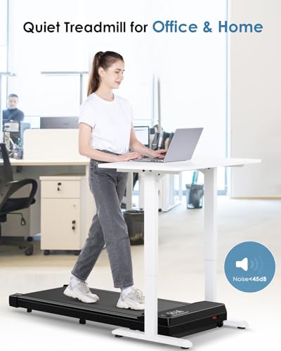 HomeFitnessCode Walking Pad, 5MPH Under Desk Portable Treadmill for Home & Office, 38.5"×15.2" Running Belt, Quiet<45dB, Remote Control, 300 LBS Capacity, Black