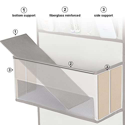 Univivi Over Door Hanging Organizer Behind Door Hanging Storage Baby Storage with 4 Large Pockets and 3 Small PVC Pockets for Cosmetics, Toys and Sundries