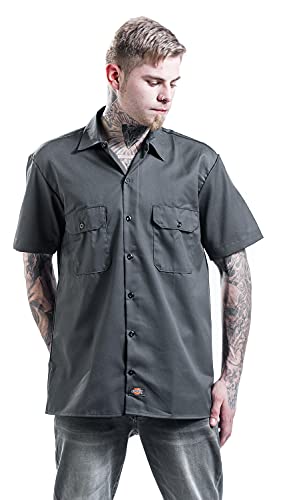 Dickies Men's Big & Tall Short Sleeve Work Shirt, Black
