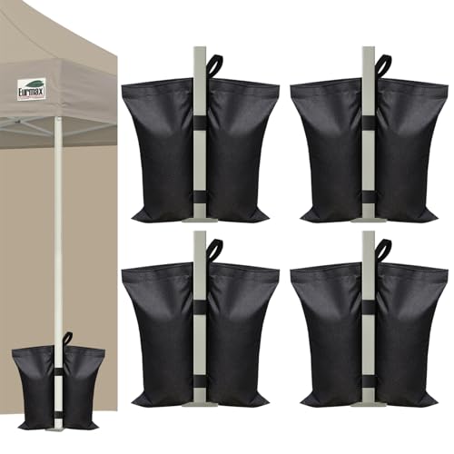Eurmax USA Sandbag Tent Weights Bags, for Patio Umbrella Base,Outdoor Canopy,4-Pack(Black)