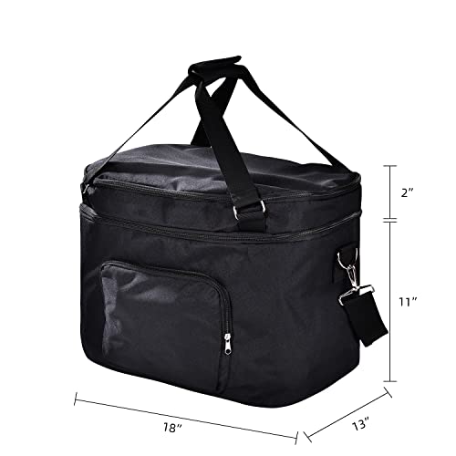 Double Layers Slow Cooker Bag,Carry Case with Top Zip Compartment and Accessory Pocket , Insulated Slow Cooker Carrier Fits for Most 6-8 Quart Oval Slow Cooker, Fabric waterproof ,Easy to clean.(Bag