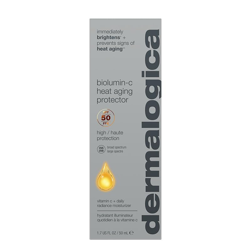 Dermalogica Biolumin-C Heat Aging Protector SPF 50, Daily Face Moisturizer with Sunscreen - Defend Signs of Skin Aging, 1.7 fl oz