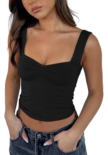 COSELSE Cute Baby Tees for Women Y2k Pink Summer Trendy Sexy Backless Crop Tank Bra Cami Camisole Tops Going Out Fitted Basic T Shirt Skimss S