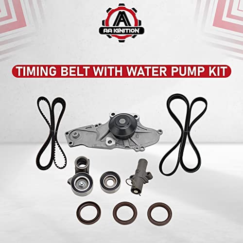 Timing Belt & Water Pump Kit Compatible with Honda, Acura & Saturn Vehicles - Accord, Odyssey, Pilot, TL, RL, MDX, Vue 3.5, 3.0, 3.7 - Replaces TKH002, TCKWP329, 19200-RDM-A02 19200-RDV-J01