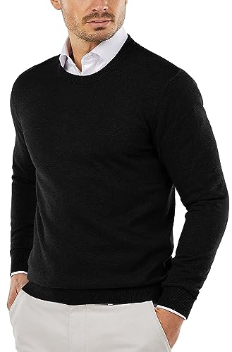 COOFANDY Men's Crew Neck Sweater Slim Fit Lightweight Sweatshirts Knitted Pullover for Casual Or Dressy Wear Yellow