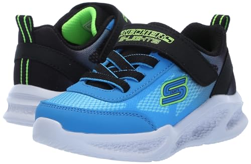 Skechers Boy's Meteor-Lights-KRENDO Sneaker, Red/Black, 5 Toddler