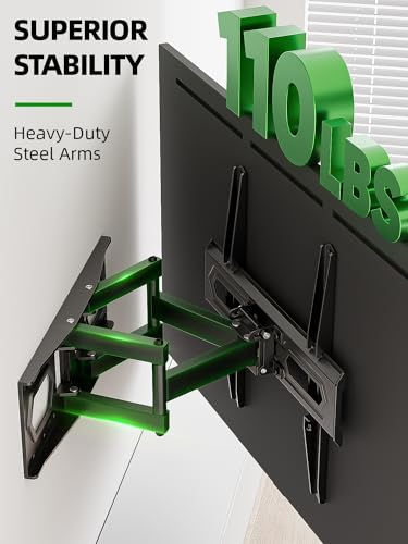 USX MOUNT TV Wall Mount for 32-65 inch Flat Screen/LED/4K TVs up to 110lbs, Full Motion TV Bracket, Swivel/Tilt TV Mount with Articulating Dual Arms, Max VESA 400x400mm, Fits 12/16" Wood Stud