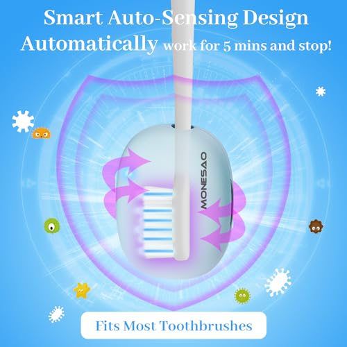 MONESAO Toothbrush Case, Toothbrush Covers with Holder, Rechargeable Travel Home Toothbrush And Holder, Cleaner Case for All Electric And Manual Toothbrushes (Blue)