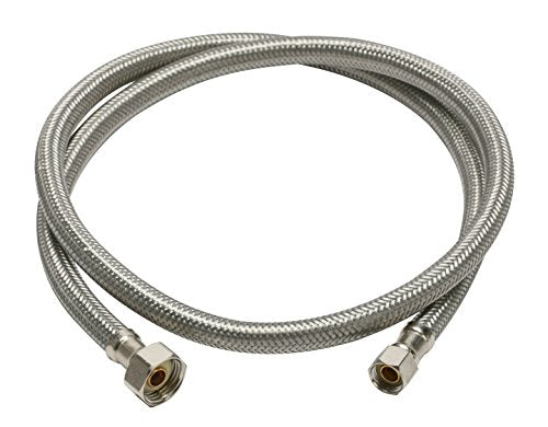 Fluidmaster B1F48 Faucet Connector, Braided Stainless Steel - 3/8 Female Compression Thread x 1/2 F.I.P. Thread, 4 Ft. (48-Inch) Length