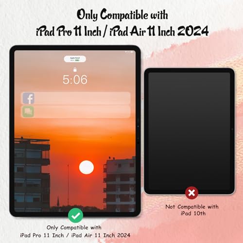 bersem 2 Pack New Paper Nano Screen Protector Compatible with iPad Pro 11 Inch 2024 (M4), Matte PET Film for Paper Art Writing, Nib Friendly, Anti-Glare, Easy Installation, Nano-Texture