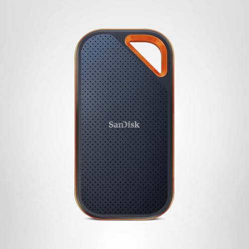 SANDISK 2TB Extreme PRO Portable SSD - Up to 2000MB/s - USB-C, USB 3.2 Gen 2x2, IP65 Water and Dust Resistance, Updated Firmware - External Solid State Drive - SDSSDE81-2T00-G25