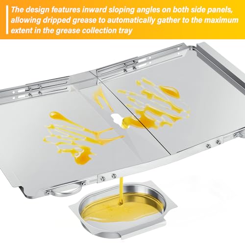 Grease Tray with Catch Pan for Dyna Glo Grill Replacement Parts - Universal Drip Pan for 4/5 Burner Gas Grill Models from Nexgrill, Expert Grill, Kenmore, BHG and More (24"-30") (Silver)