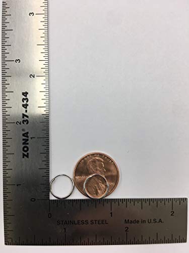 14k White Gold Round Endless Hoop Earrings - 10-18mm (10mm)…