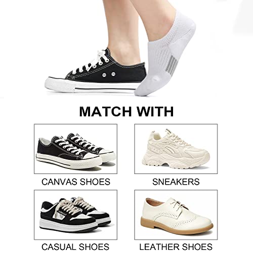 Toes Home No Show Socks Womens Cushioned Low Cut Athletic Hidden Liner Socks for Sneakers Footies Ankle Sports Invisible Running Socks 6 Pairs Size 6-9