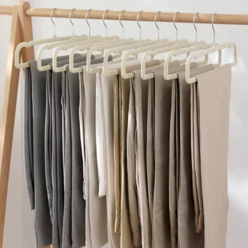 Pants Hangers Non Slip - 20 Pack Velvet Hangers for Closet - Thin Space Saving Clothes Hanger - Strong, Durable, Jean Hangers with 360 Degree Rotatable Hook, Tank Top Hangers for Bra, Shorts (Beige)