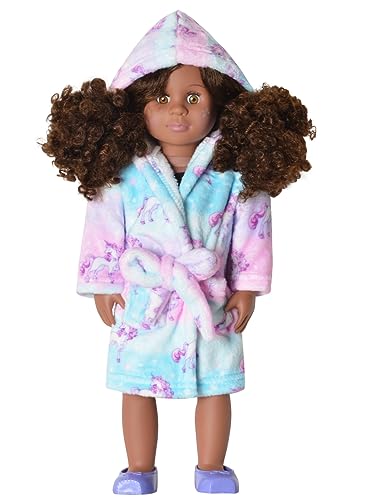 CHILDRENSTAR Matching Girls & Doll Bathrobes Kids Hooded Robes Plush Soft Fleece Pajamas Sleepwear,3t 4t