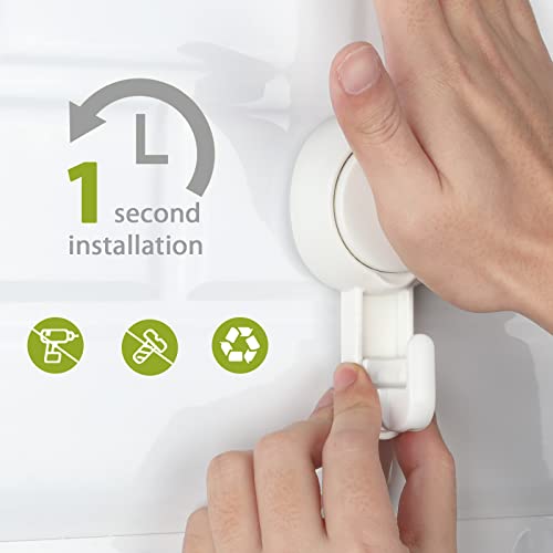 Elegear Heavy Duty Shower Hooks (2-Pack) - Waterproof, Reusable Vacuum Suction Hooks for Bathroom, Kitchen