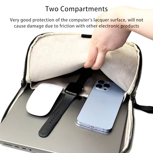 Linpr Puffy Laptop Sleeve 11 Inch Black, Waterproof Carrying Case Bag for Women, Fluffy Computer iPad Pro 11 Case, Compatible with 10.9" iPad 10, 10.2" iPad 7 8 9, 10.5"