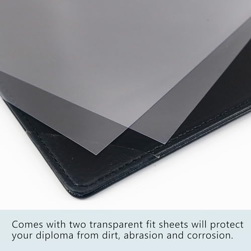 GraduatePro PU Leather 8.5x11 Diploma Cover Certificate Document Presentation Folder Letter Size Padded Menu Cover Black