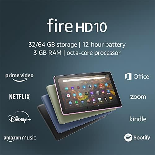 Amazon Fire HD 10 tablet, 10.1", 1080p Full HD, 32 GB, (2021 release), Black