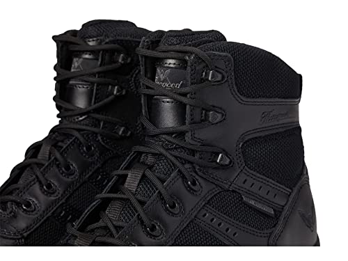 Thorogood Deuce 6” Waterproof Side-Zip Black Tactical Boots for Men and Women with Composite Safety Toe, Full-Grain Leather, and Slip-Resistant Outsole; BBP & EH Rated, Black - 7 M US