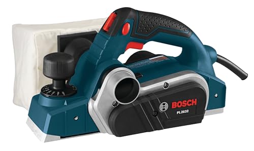 BOSCH 3-1/4 Inch 6.5 Amp Hand Planer for Woodworking, 2.6 mm Cut Depth, Corded with Carrying Case (PL2632K)