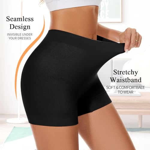 FRESBEIT Slip Shorts for Women Under Dress, Boyshorts Panties Anti Chafing Shorts Smooth Shapewear Shorts S