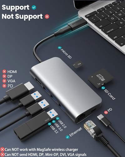 HiDock USB to USB C Adapter, USB 3.2 Fast 10Gbps Transfer Speed, USB C Female to USB Male Adapter, Compatible with iPhone, Samsung Galaxy, Laptop,PC