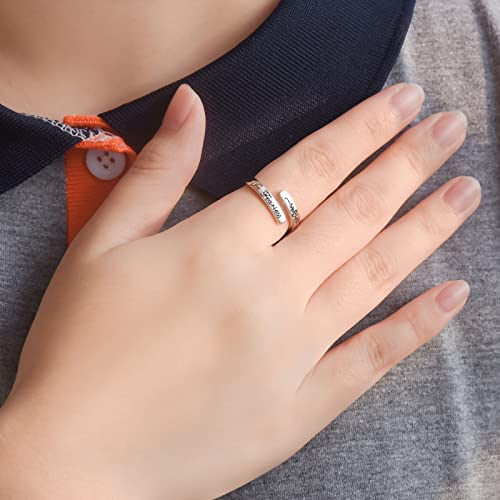 JXJL Silver Adjustable Ring Inspirational Jewelry S925 Sterling Wrap Open Ring for Women(You are my person)