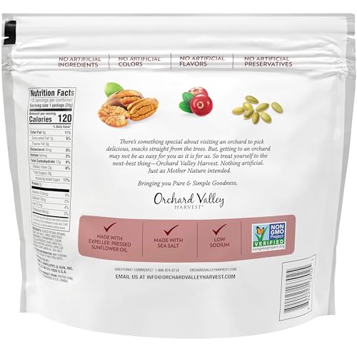 Orchard Valley Harvest Salad Toppers Glazed Pecans with Cranberries and Pepitas, 0.85 Ounce Bags (Pack of 15), Salad Toppings, Non-GMO, No Artificial Ingredients