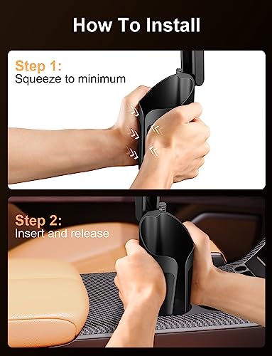 TAZENI 2-in-1 Cup Holder Phone Holder for Your Car Bottle Friendly Cup Cell Phone Holder Mount for Car Height Adjustable Sturdy Fit 4-7 inches Phones