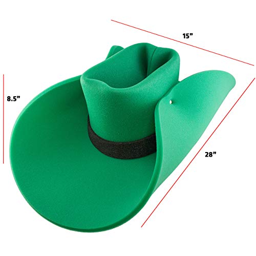 FUNSTITUTION Cowboy Hat - Giant Foam Hat - Oversized Silly, Funny Hat - Black - For Adults and Kids