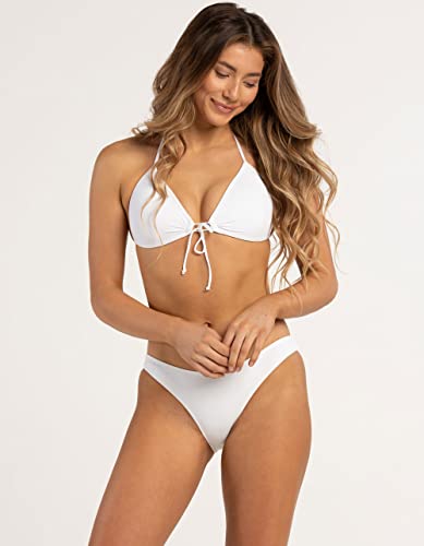 Eidon Women's Standard Summer Molded Cup Push Up Triangle Bikini Top Swimsuit, Vinicunca Stripe, Small