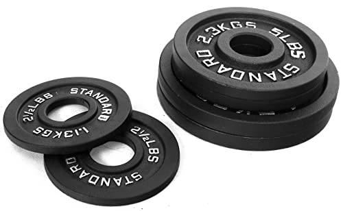 Fitvids Olympic 2-Inch Cast Iron Plate Weight Plate for Strength Training and Weightlifting, Vintage Style, 35LB Set
