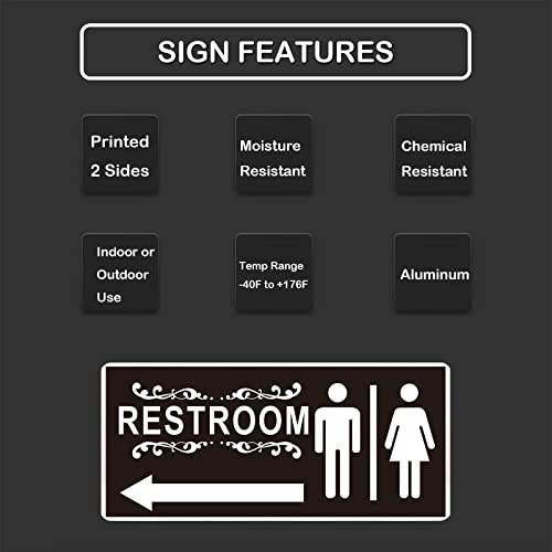 Restroom Sign for Business,ADA Compliant Braille Bathroom Sign with Double Sided Tape to Secure Perfectly in Less Than a Minute,Size 8 x 6 Inch (Men's & Women's Set)