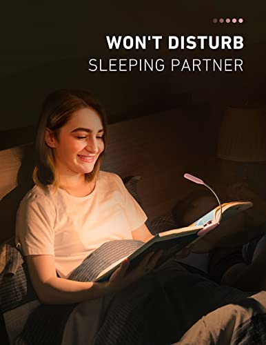 Monotremp Book Lights for Reading at Night in Bed, 80 Hours Runtime LED Book Light Rechargeable, 3 Brightness Levels × 3 Color Temperatures, 1.3 oz Lightweight Reading Lights for Books in Bed