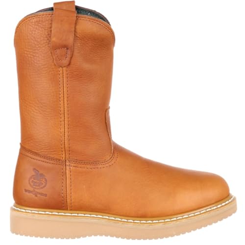 GEORGIA BOOT Wedge Steel Toe Pull On Work Boot, Barracuda Gold, Size 10(W)