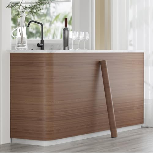 Oxdigi Black Wood Contact Paper - 23.6 x 196 Inches - Self-Adhesive, Removable and Waterproof - Ideal Peel and Stick Wallpaper for Cabinet, Countertop, Desktop, Rental Property, Kitchen